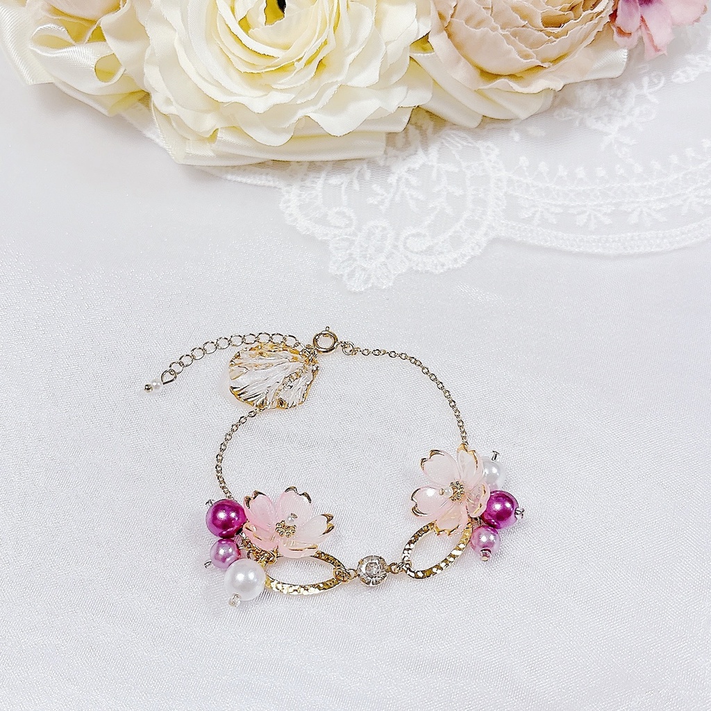 【SALE】𝐂𝐡𝐞𝐫𝐫𝐲𝐛𝐥𝐨𝐬𝐬𝐨𝐦 ブレスレット【バイオレット】
