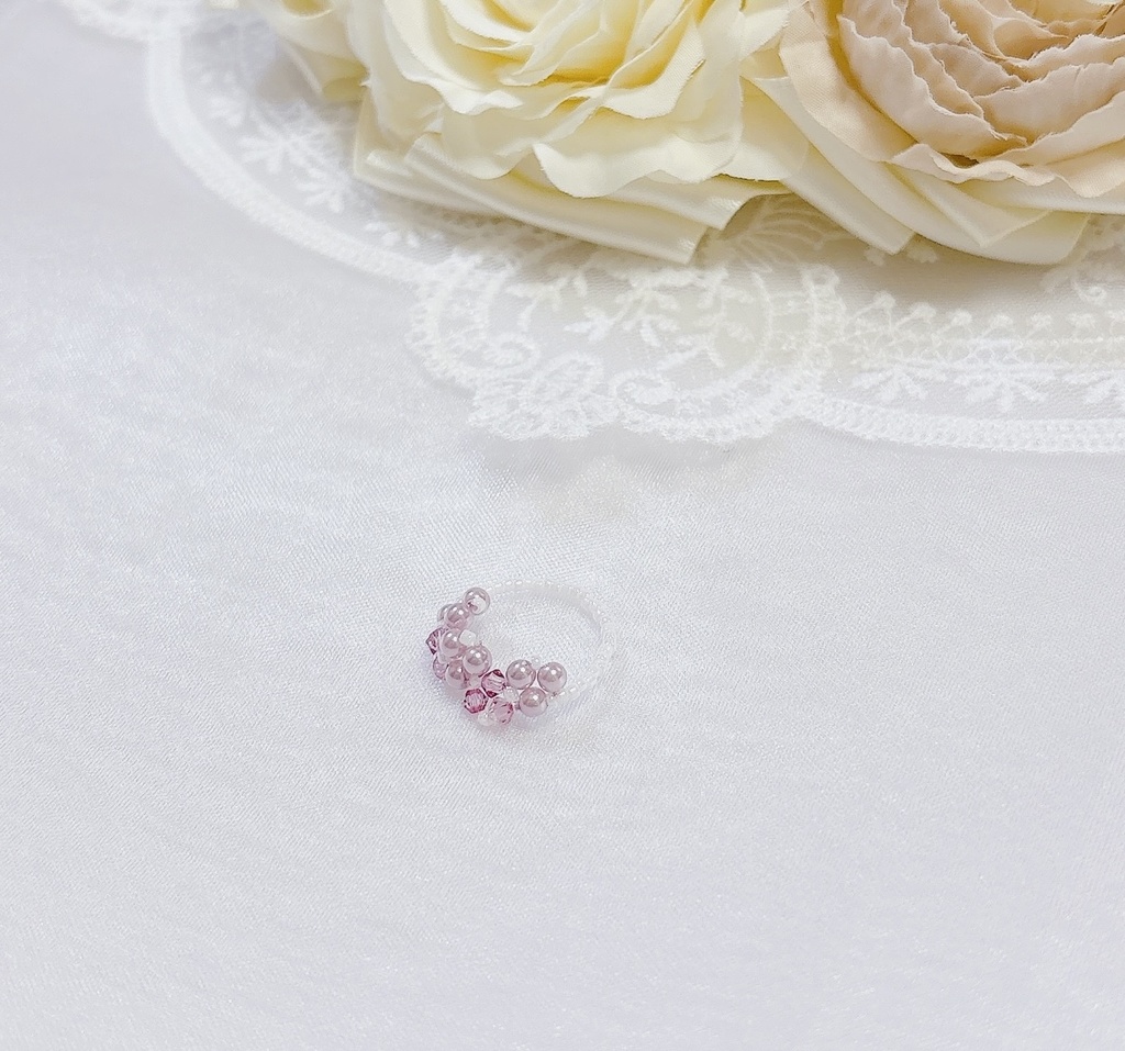 -Annette-ビーズリング【Dark Rose】