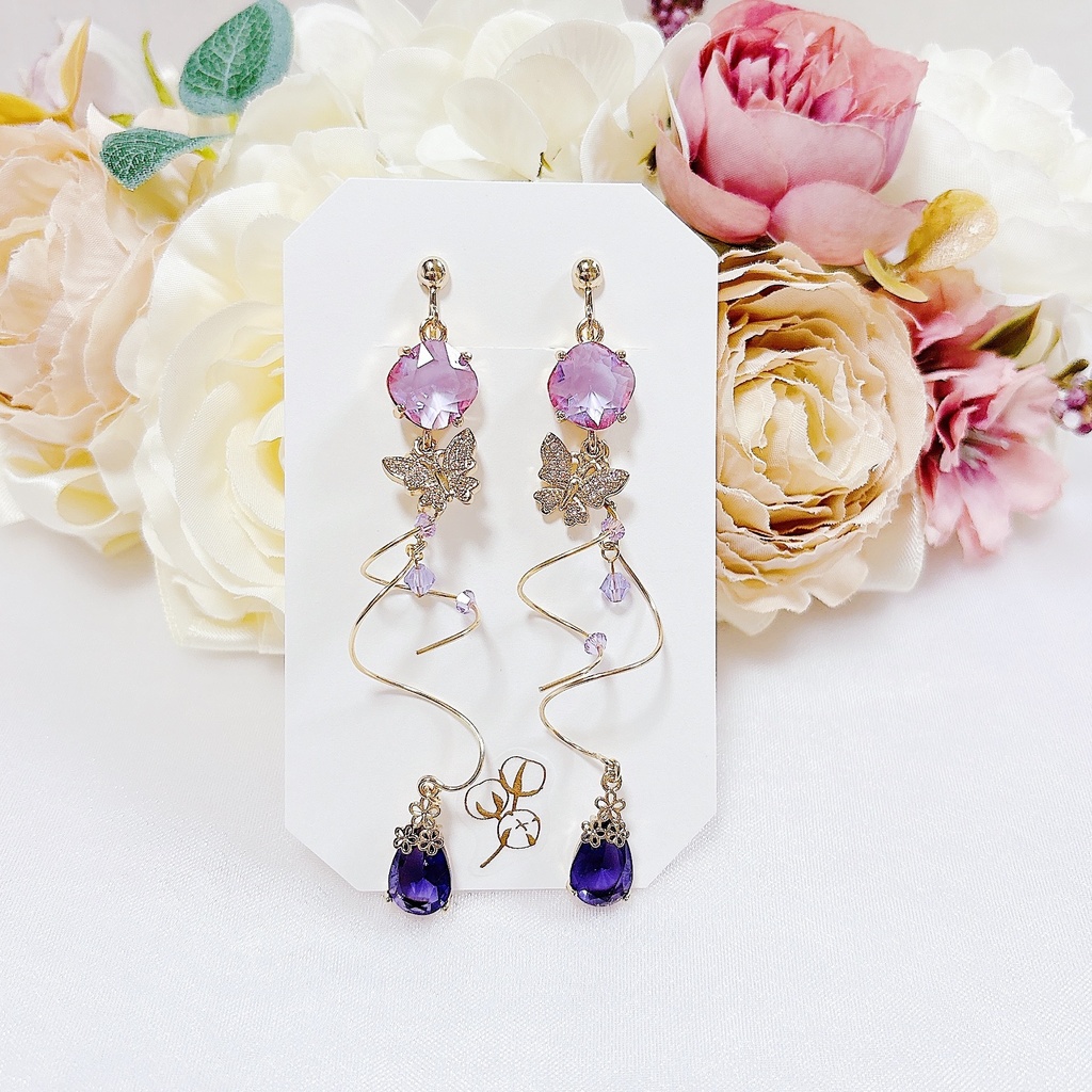 Papillon de Violette【バイオレット】ロングイヤリング