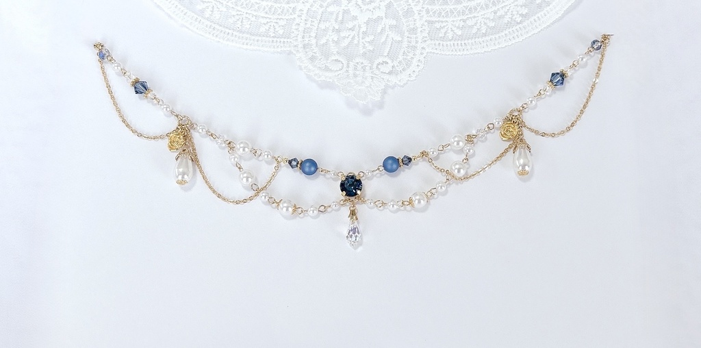 Collier de la Reine Bleue【シャンデリア リボンネックレス】