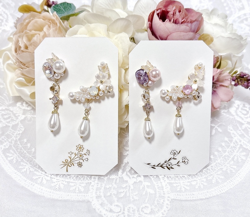 Lumière de Sakura【アンティークバイオレット】ビジューイヤーカフセット