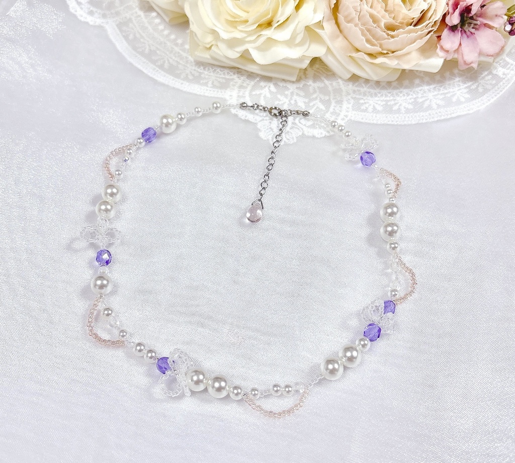 Dentelle de Perles Lilas パールチョーカーネックレス【リラ】