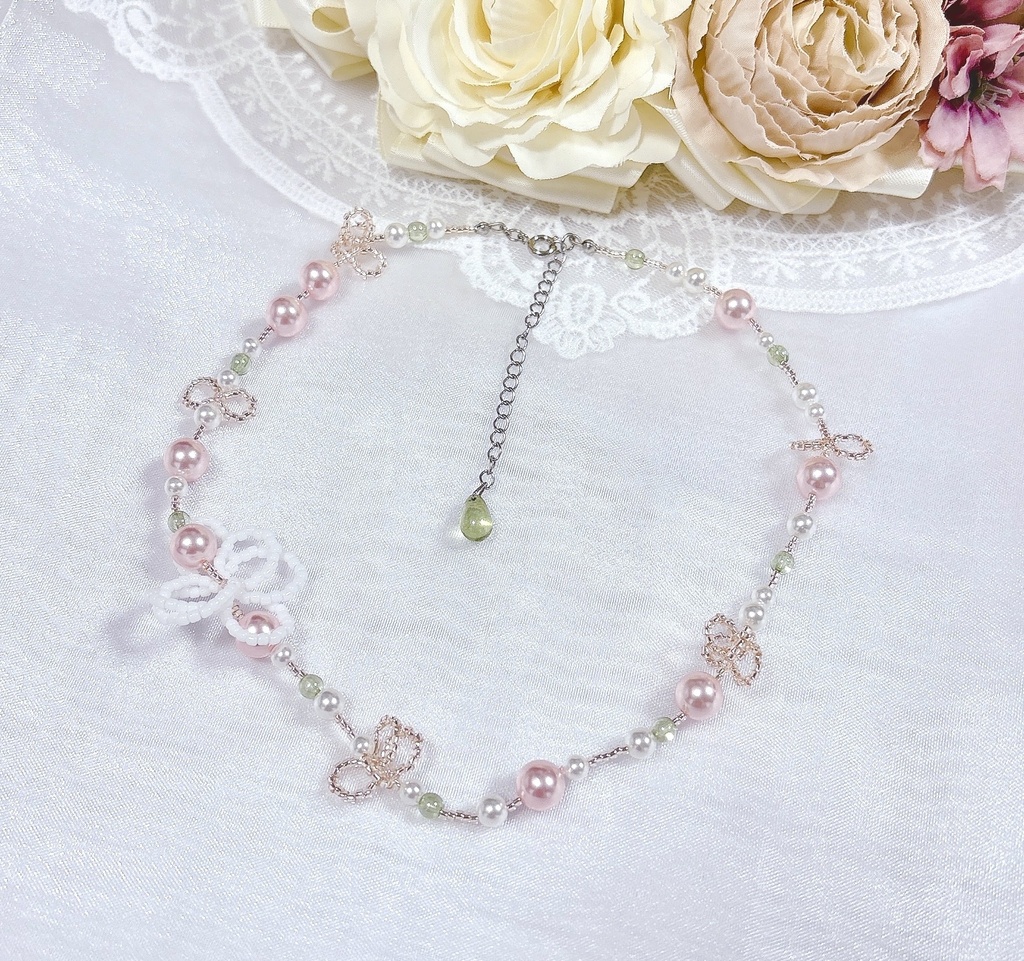 Fleur de Prairie パールチョーカーネックレス