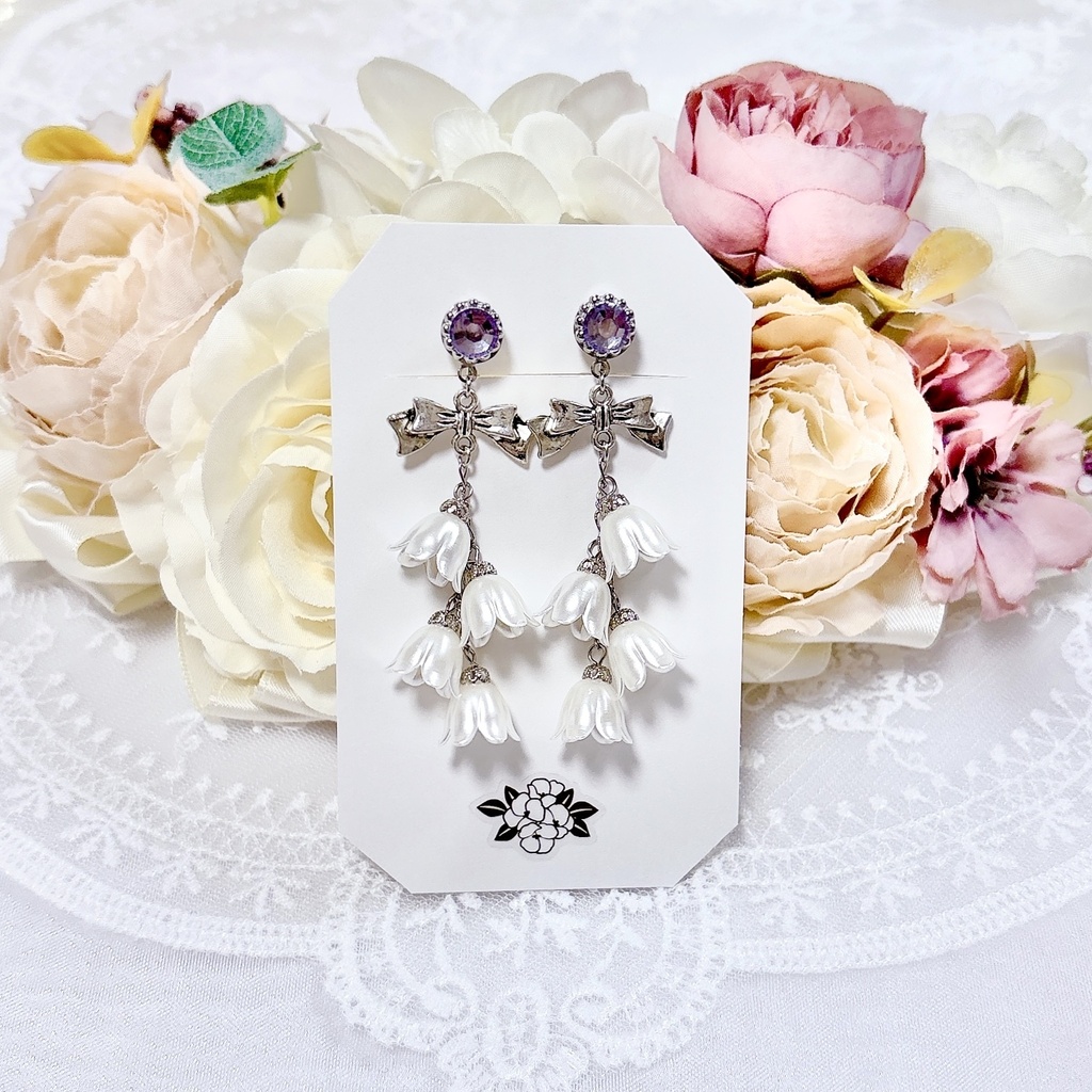 Muguet de l'Aube Argentée 鈴蘭のイヤリング