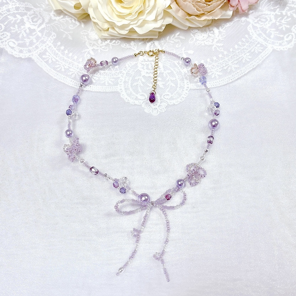 Rêve de Satin Violetｰパールチョーカーネックレスｰ