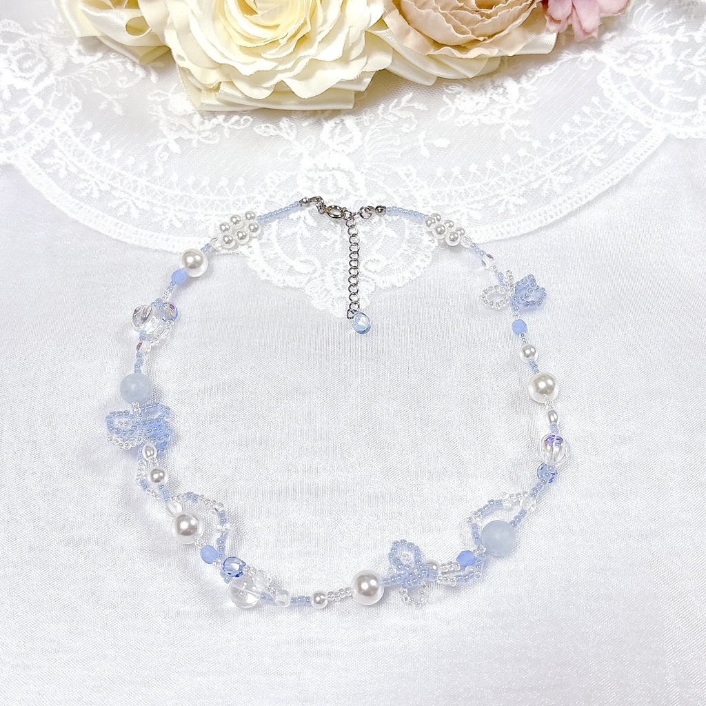 ｰBleu Nostalgie et Perles ｰ2way パールチョーカーネックレス