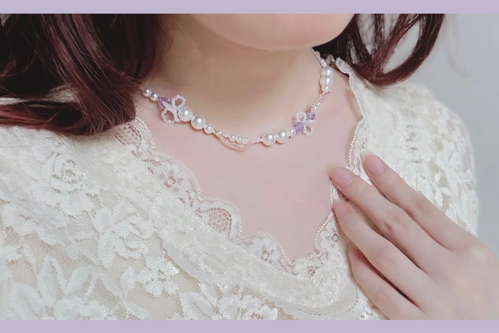 ーBleu Nostalgie et Perles ー2way パールチョーカーネックレス