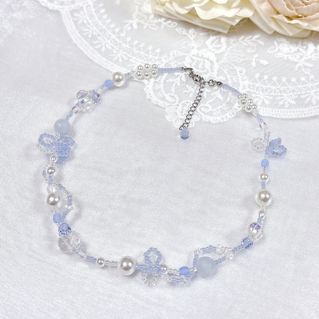 ーBleu Nostalgie et Perles ー2way パールチョーカーネックレス