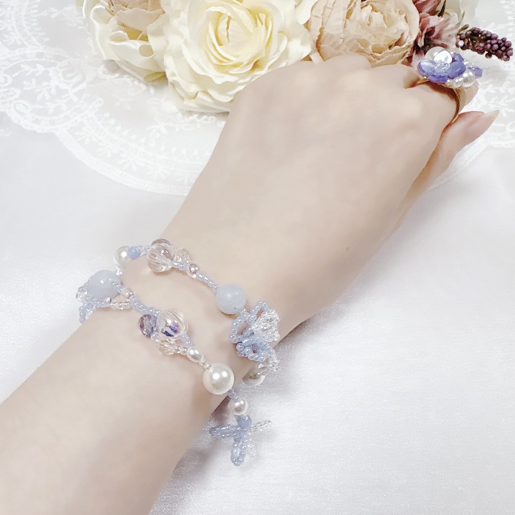 ーBleu Nostalgie et Perles ー2way パールチョーカーネックレス