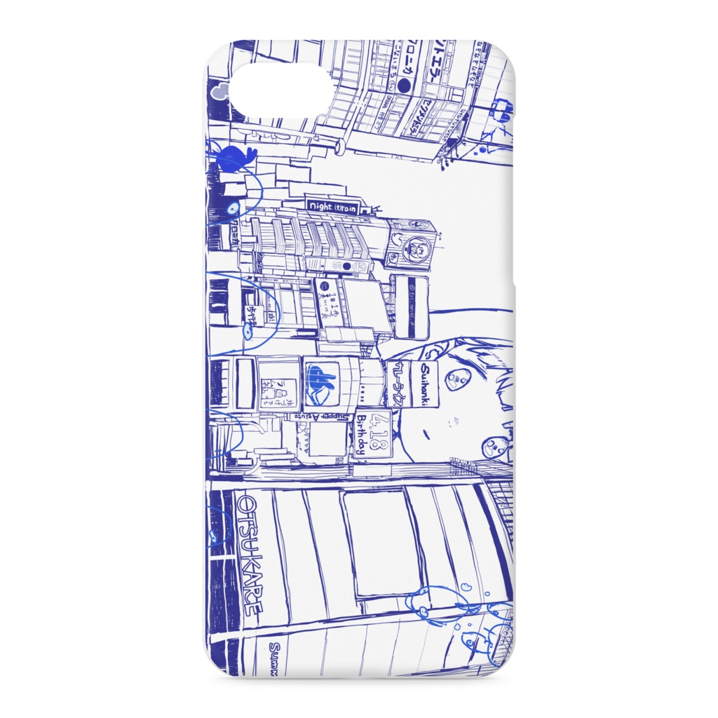 水色照明 iPhone 7 ケース 紺色.ver