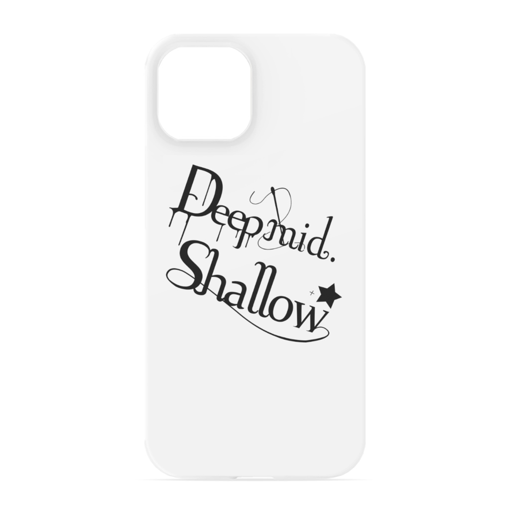 Deep mid. Shallow ロゴ入りiPhoneケース(白)