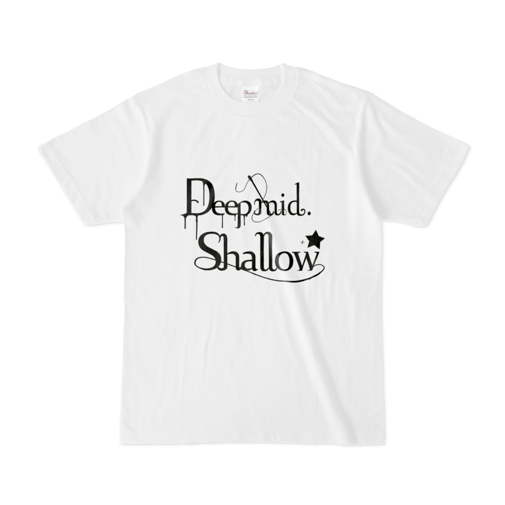 Deep mid. Shallow バンドTシャツ(白)