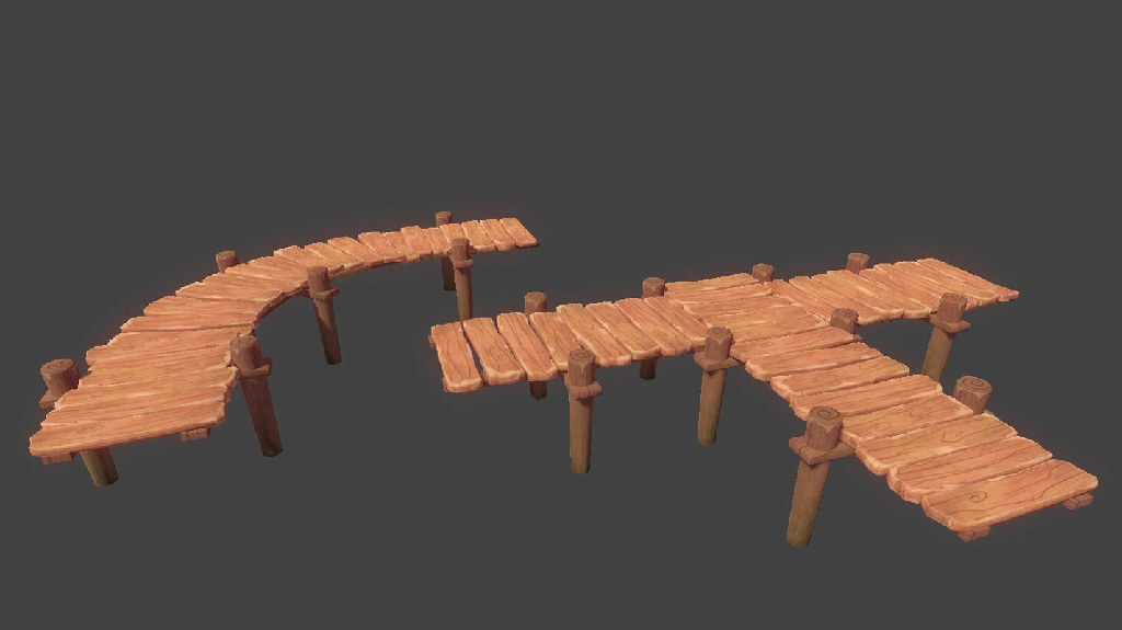 Cartoon Modular Bridge Stylized 漫画風のモジュラーブリッジ