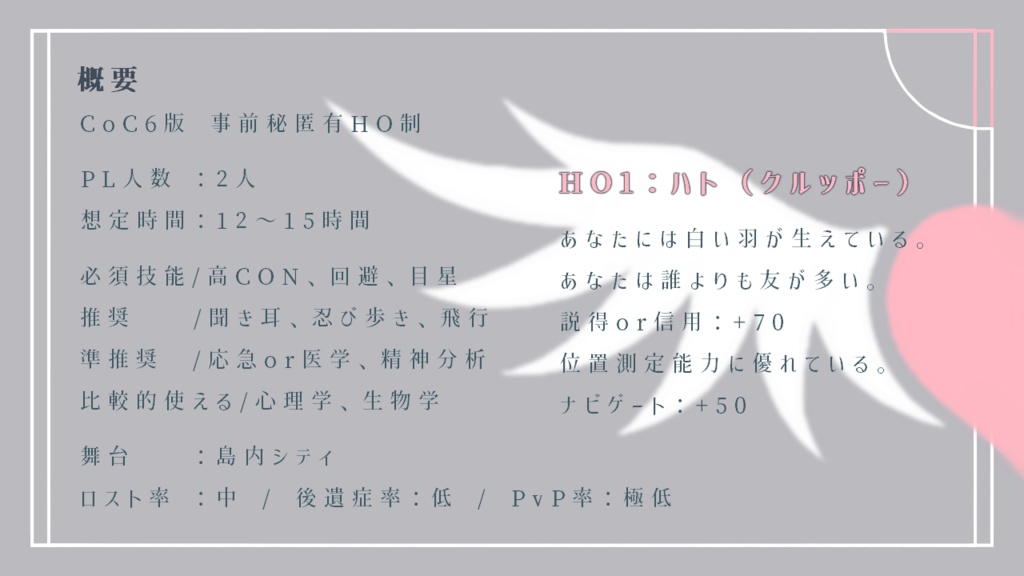 【CoC6版】羽食吐食【SPLL:E196407】