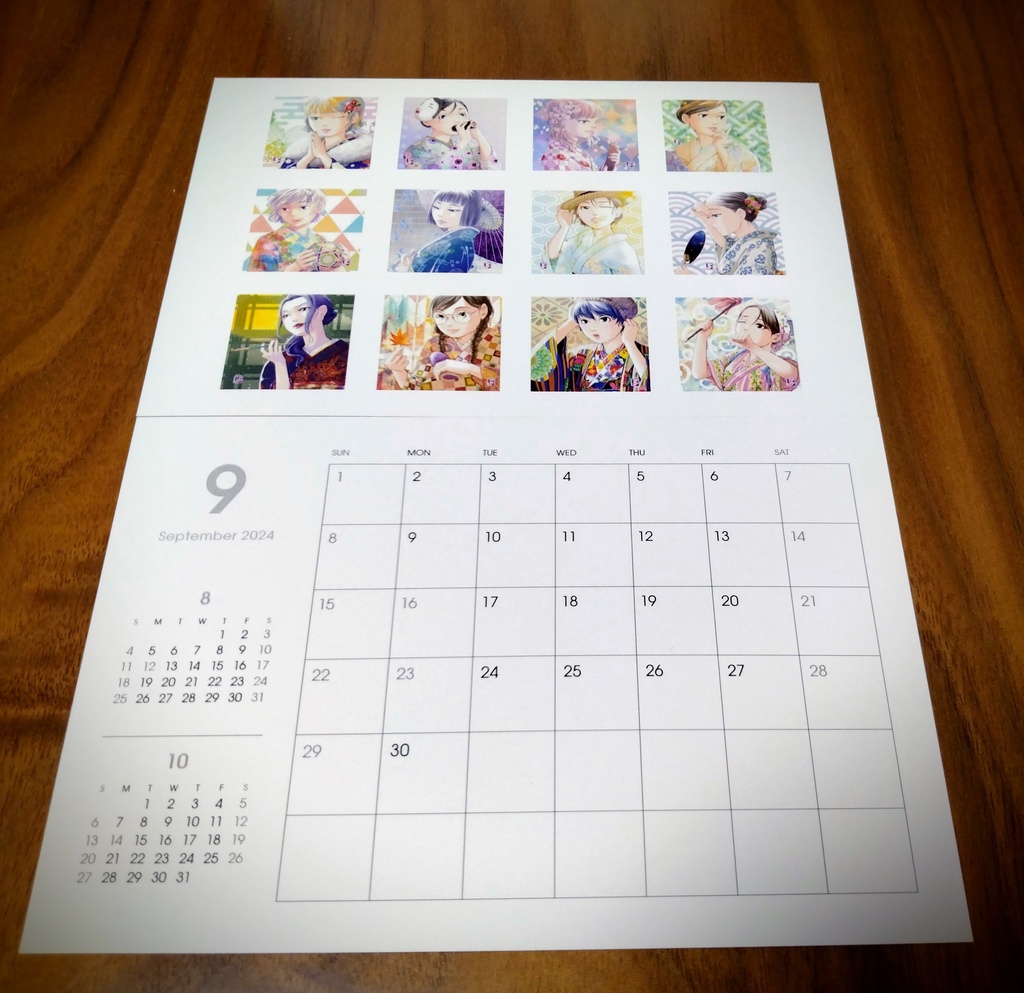 2024年「KimonoGirls~seasons~」卓上カレンダー