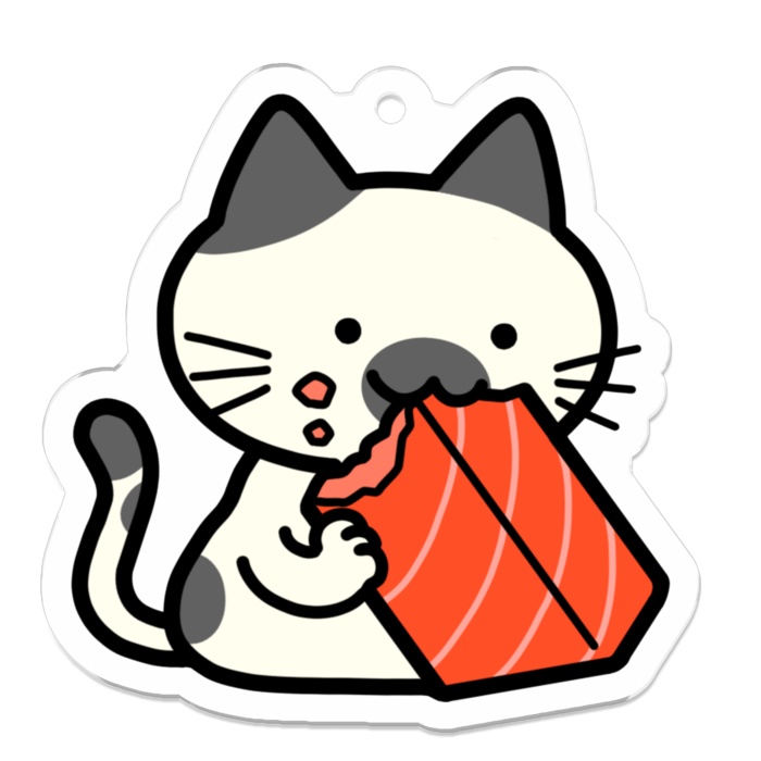 刺身もぐもぐネコちゃんアクリルキーホルダー