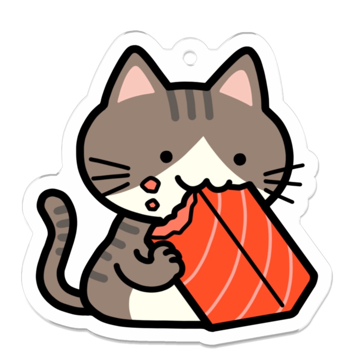 刺身もぐもぐネコちゃんアクリルキーホルダー