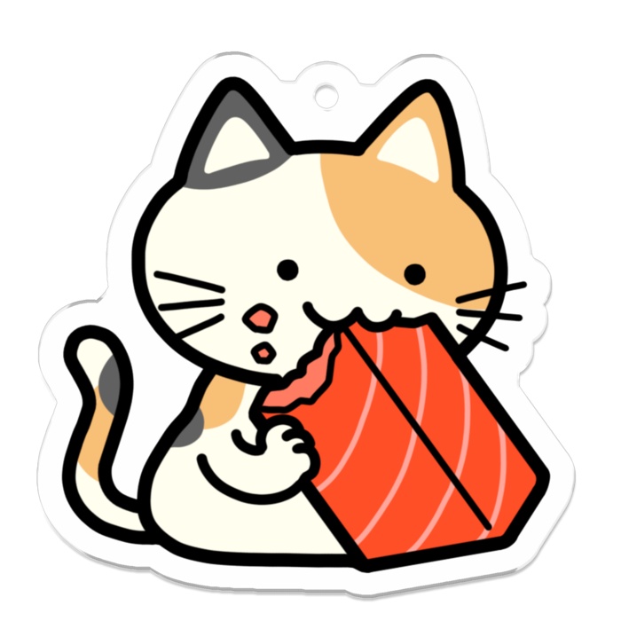 刺身もぐもぐネコちゃんアクリルキーホルダー