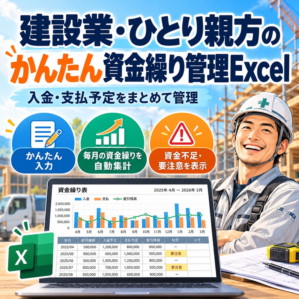 建設業・ひとり親方のかんたん資金繰り管理Excel