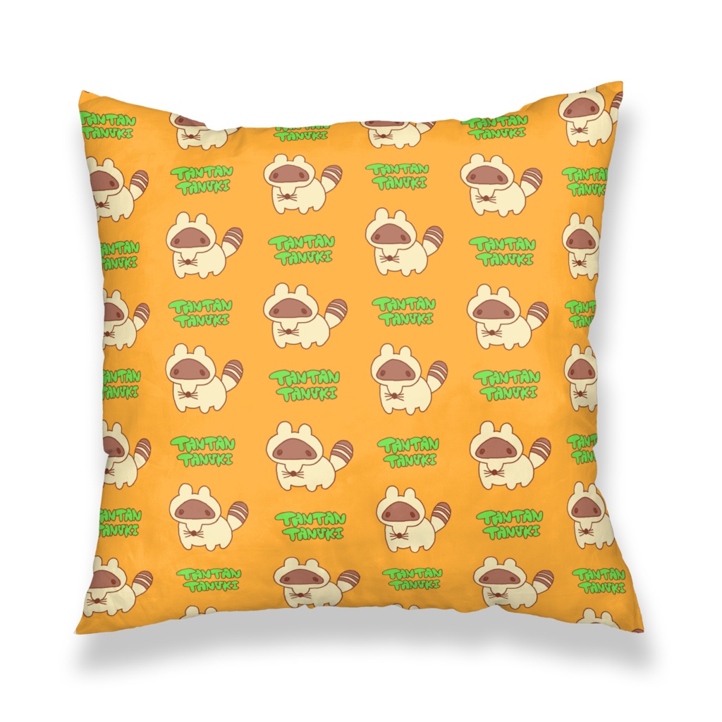 たんたんたぬき クッションカバー オレンジ