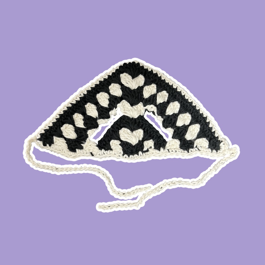 【10cmぬい服】バイカラー耳出しバブーシュカ