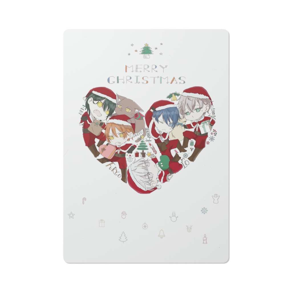 クリスマスデフォルメキャラクター下敷き