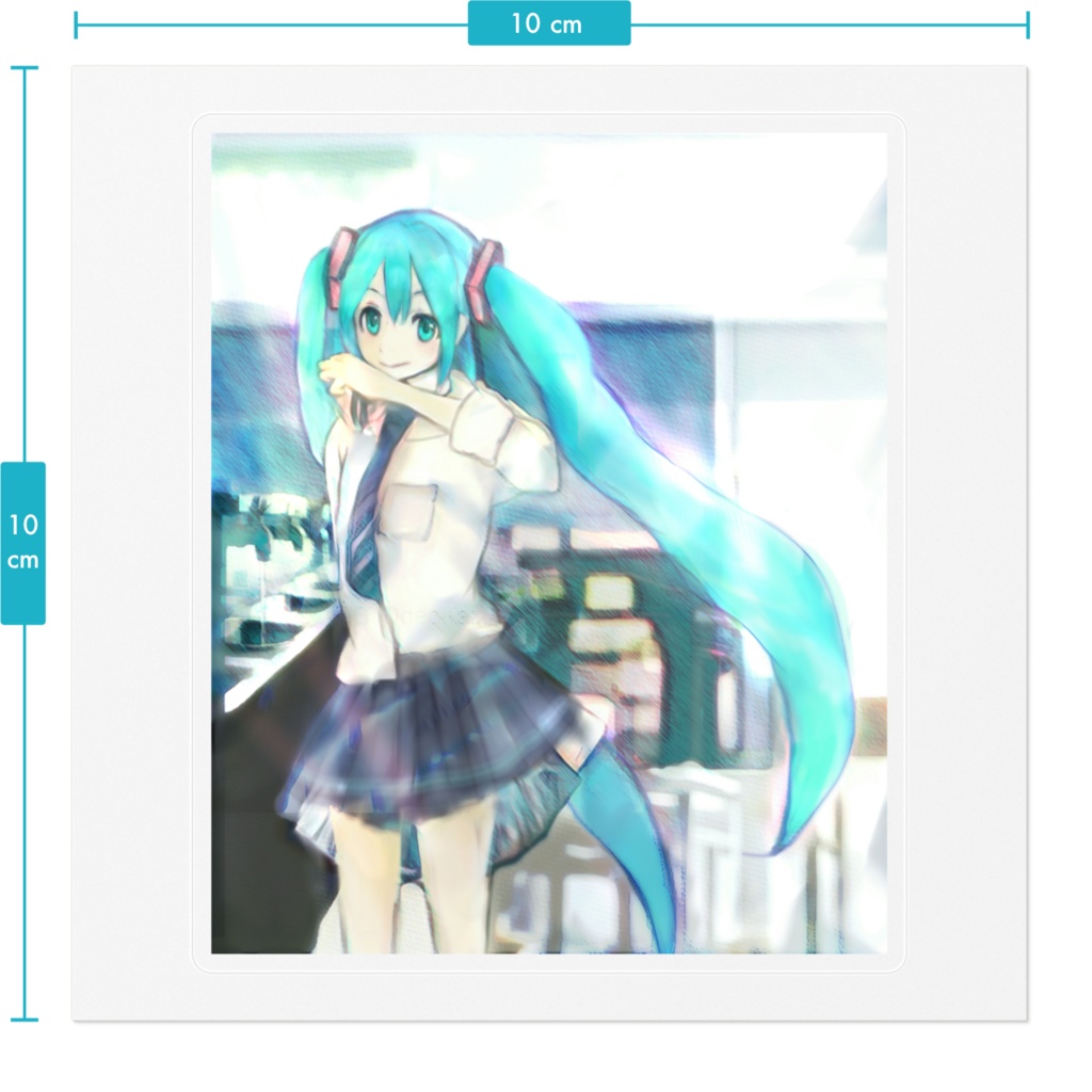 初音ミク ステッカー お水飲んで
