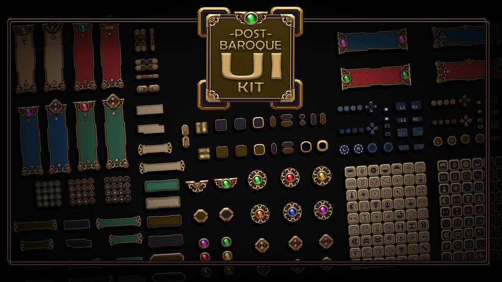 後期バロック風 UI/GUI キット - Post-Baroque UI/GUI Kit