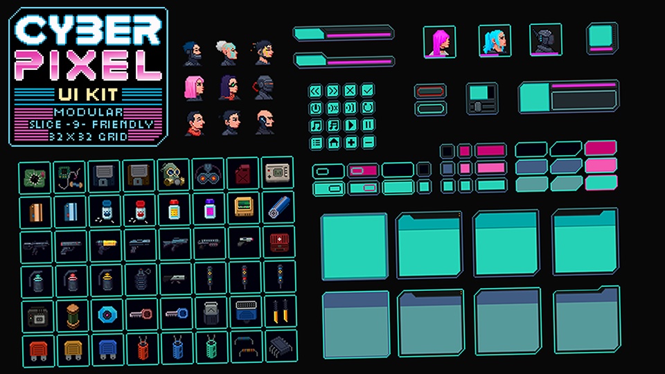 サイバーピクセル:UI/GUIキット - Cyber Pixel: UI/GUI Kit