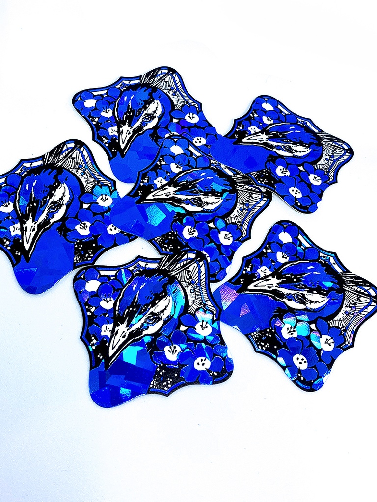 青の煌き/箔押しフレークシール