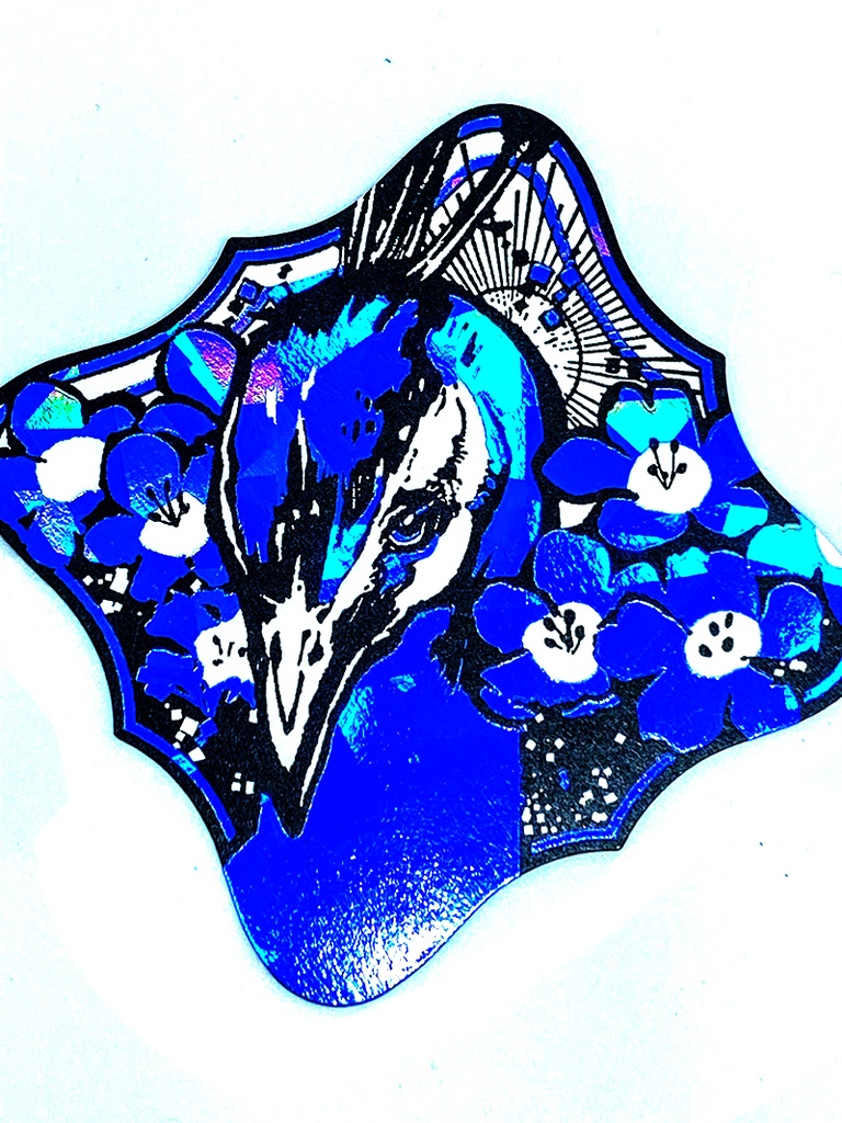 青の煌き/箔押しフレークシール