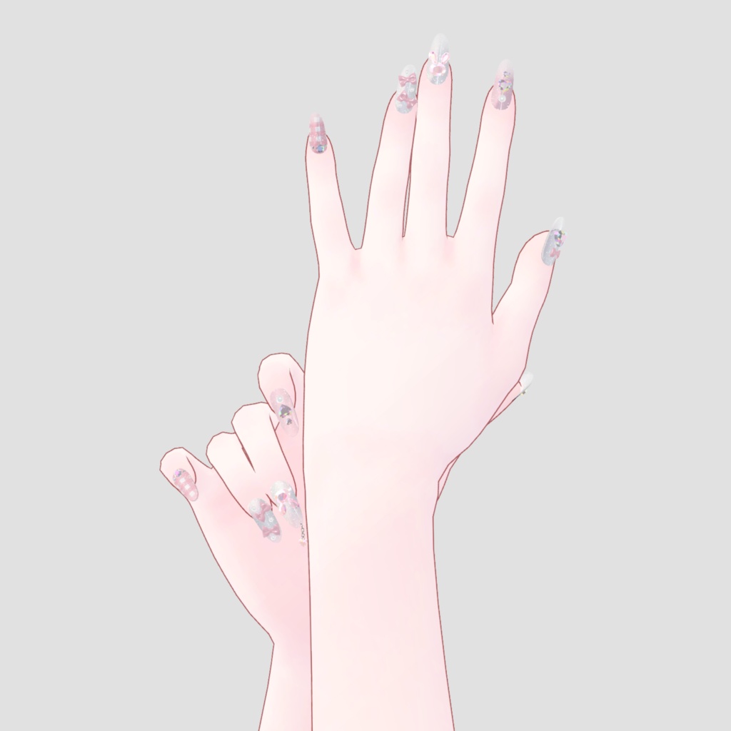 【Free】ネイルを見せたい時に使えるポーズセット13種 - animation pose set