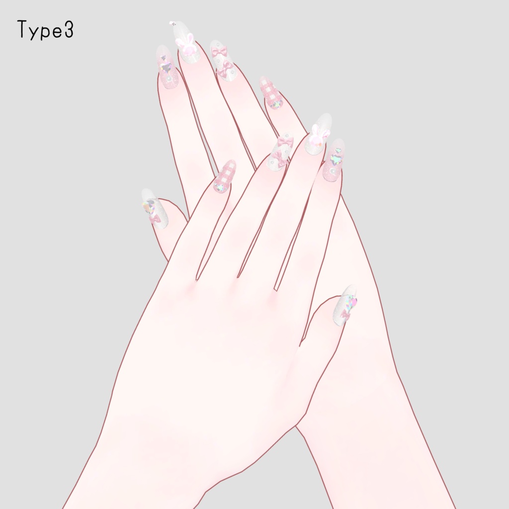 【Free】ネイルを見せたい時に使えるポーズセット13種 - animation pose set