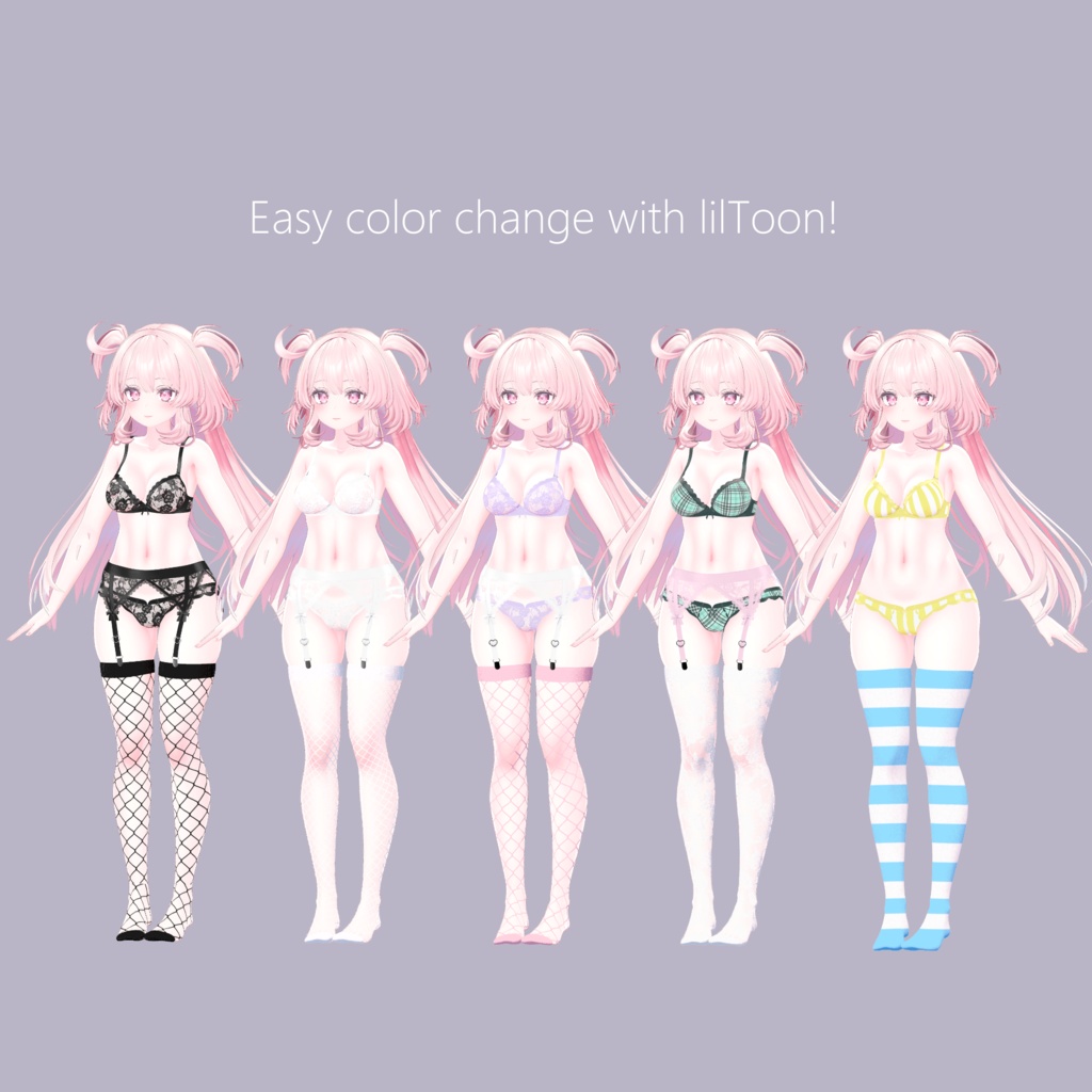 Lace Garter + Socks & Lingerie Texture Set for Selestia