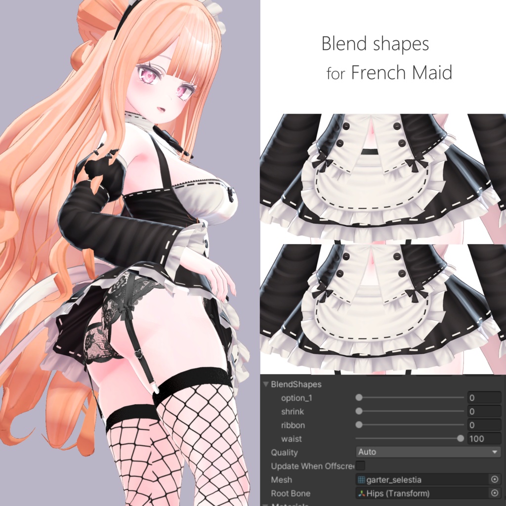 Lace Garter + Socks & Lingerie Texture Set for Selestia