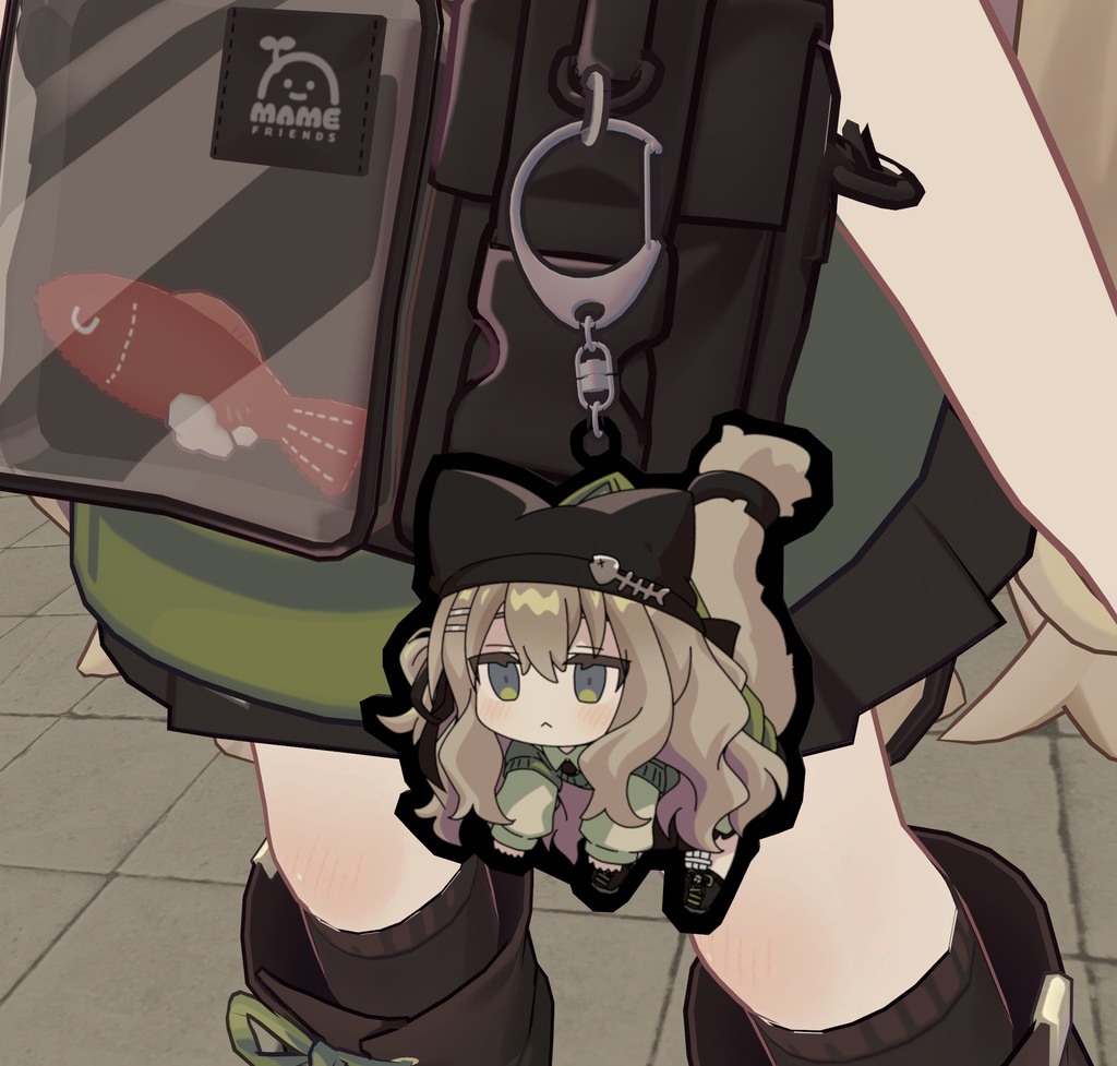 【VRChat向け】まめひなた&キプフェルストラップ【色改変可】