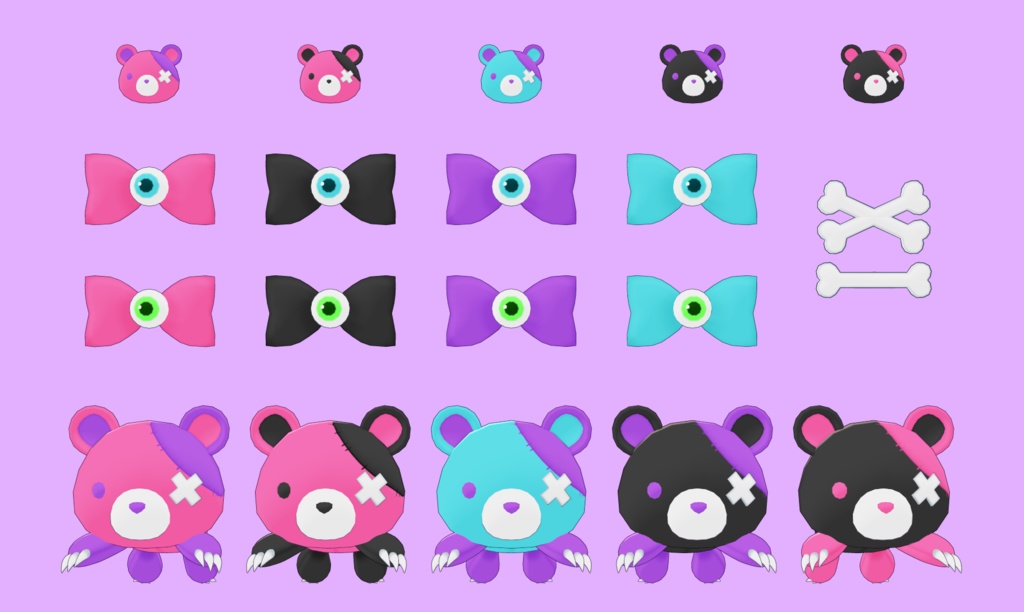 【VRChat向け】あたまのベアー+α【アクセサリー】