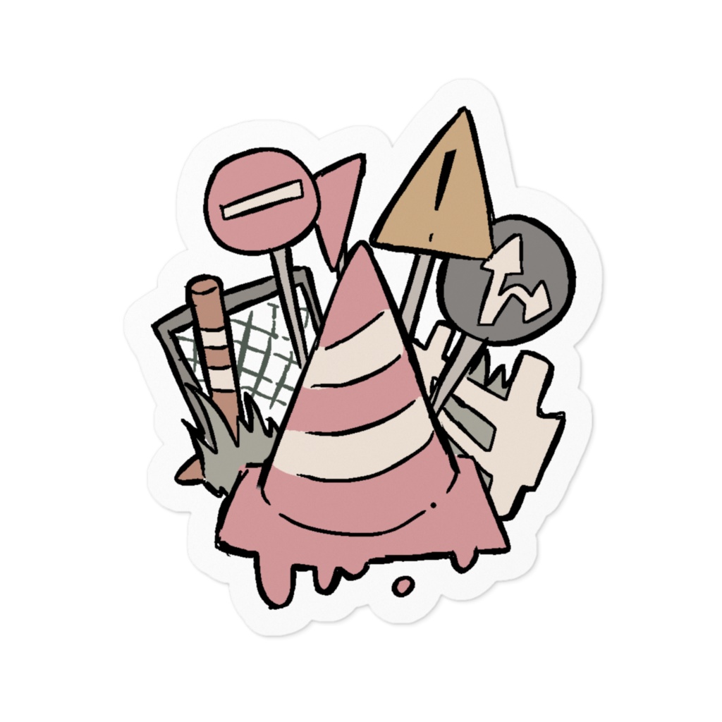 人前でも使いやすいデザインステッカー【100×100mm】