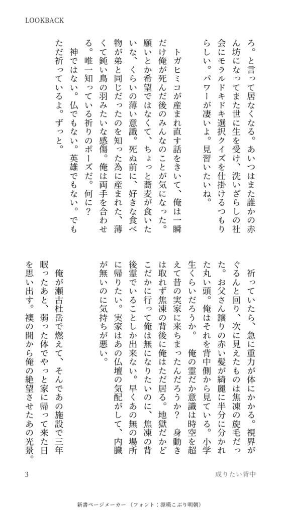 7/5新刊コピ本『LOOK BACK.』【轟出・荼毘】