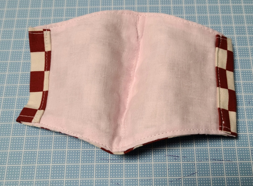 ハンドメイドマスク 市松模様 赤×白