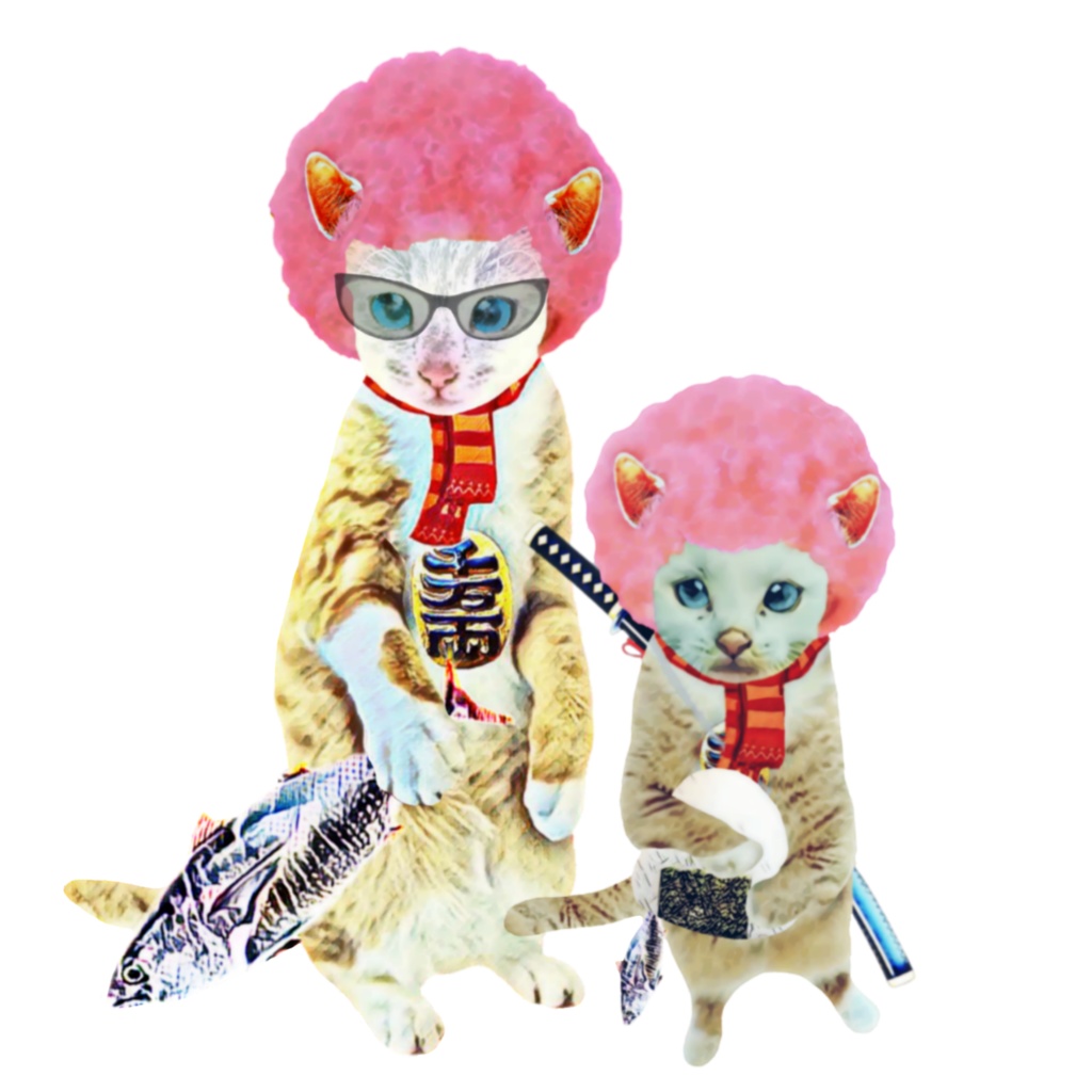 【キッズTシャツ】アフロCAT ブラザー