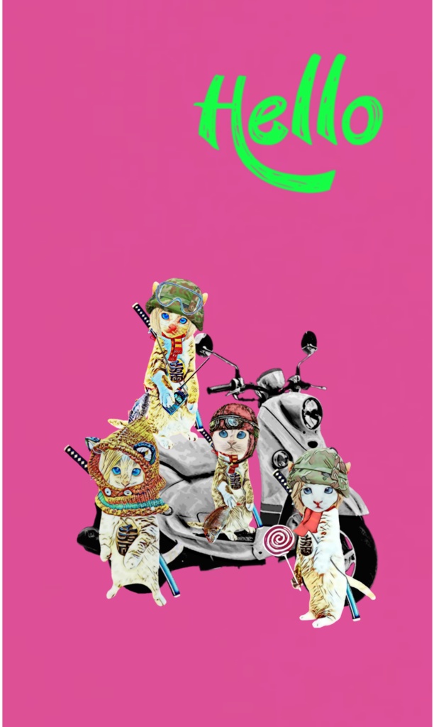 【iPhoneケース】Samurai cat Bike