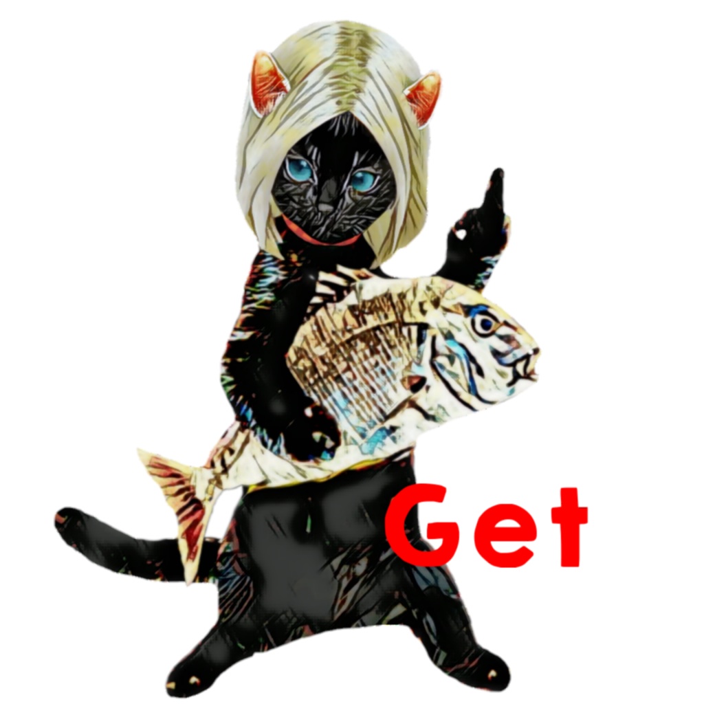 【キッズTシャツ】Black cat Get