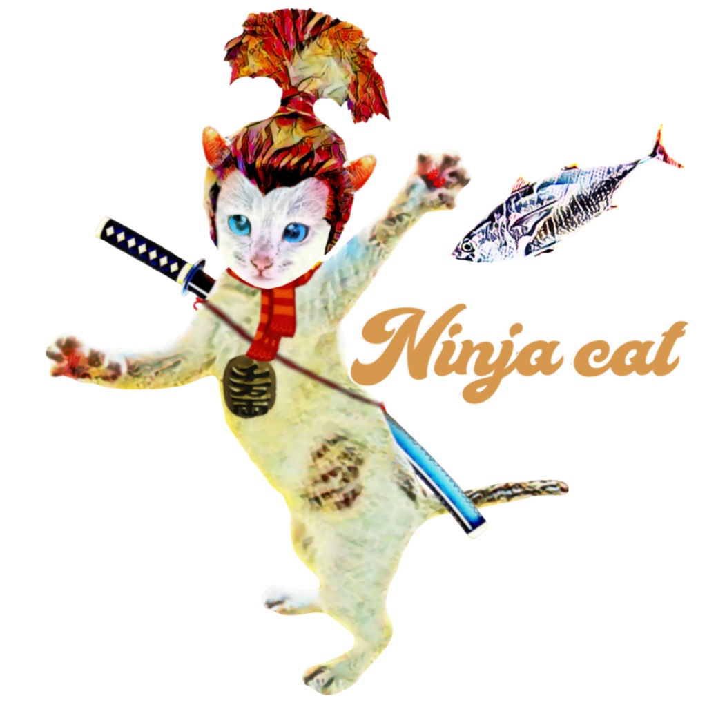 【キッズTシャツ】NINJA CAT FISH