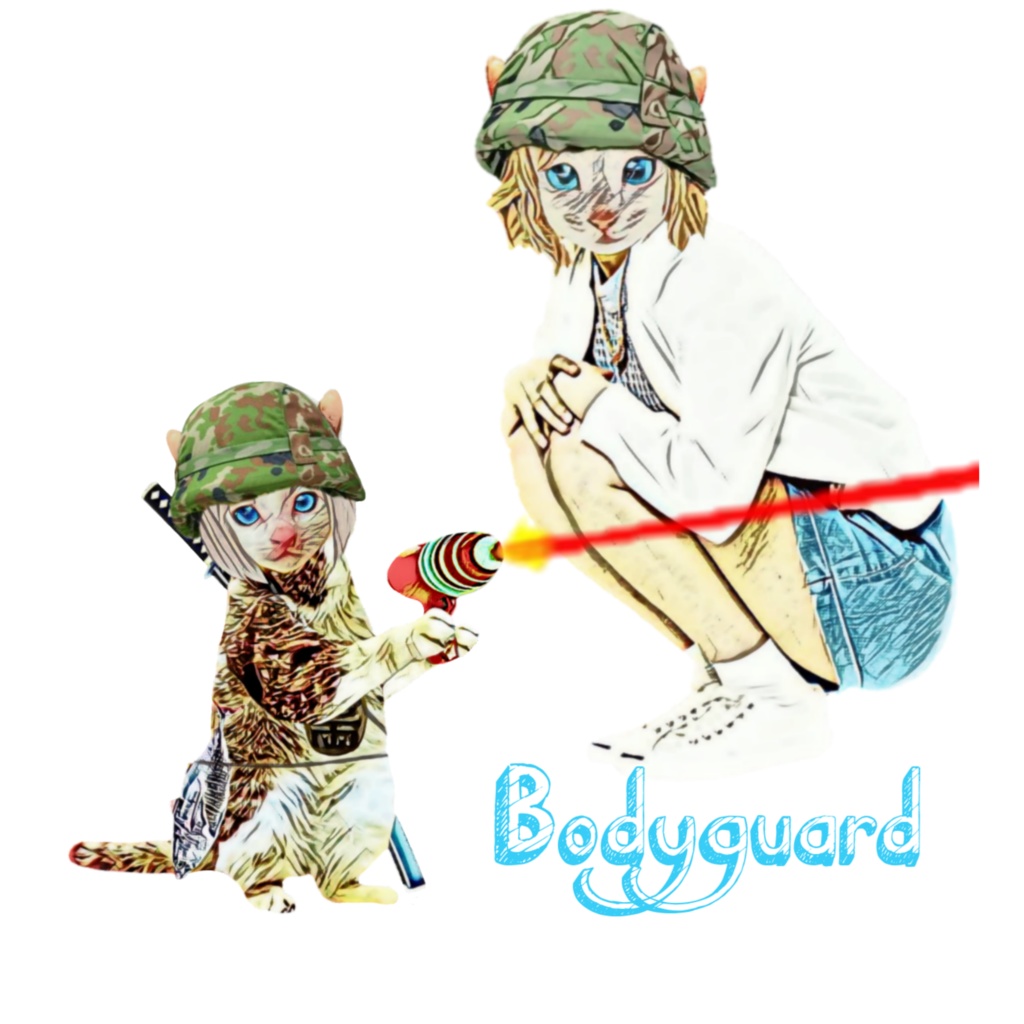 【Tシャツ】Bodyguard cat