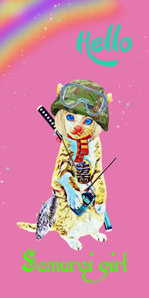 【クリアiPhoneケース】 Samurai girl チビ隊長