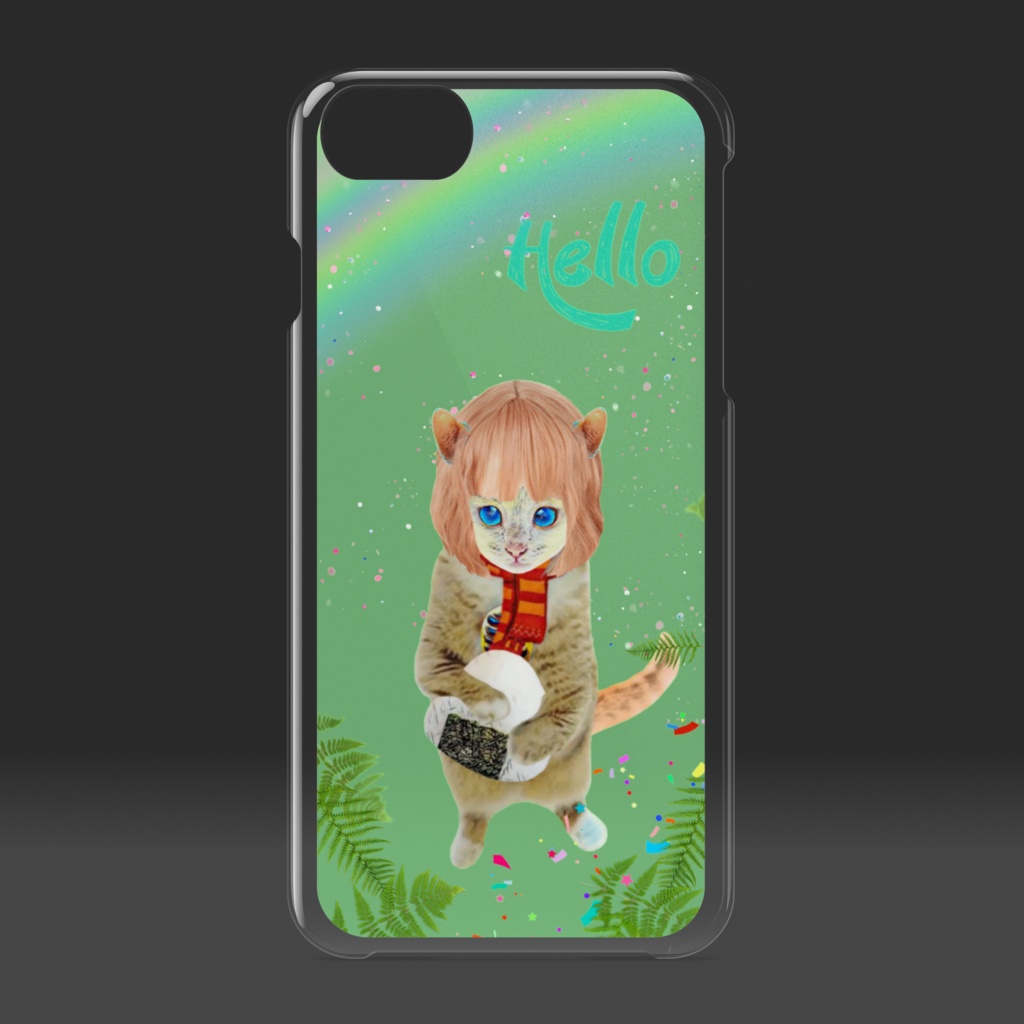 【クリアiPhoneケース】OMUSUBI CAT