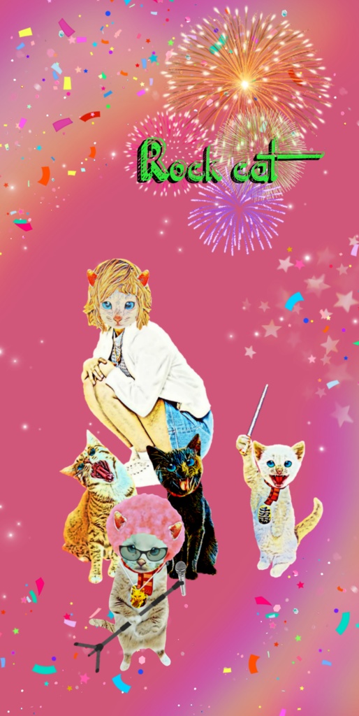 【クリアiPhoneケース】Rock cat LIVE