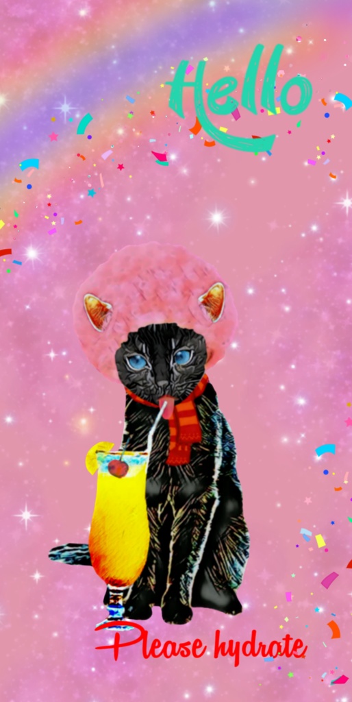 【クリアiPhoneケース】Black cat