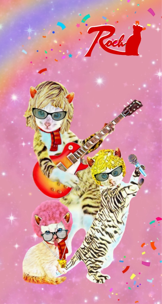 【クリアiPhoneケース】Happy Rock cat